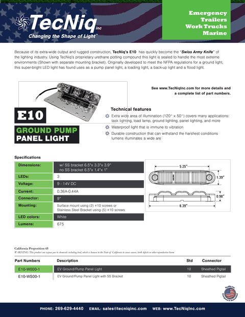 E10 Product Sheet