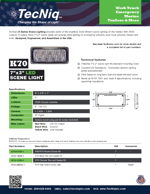 K70-Scene Product Sheet